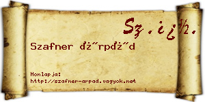 Szafner Árpád névjegykártya